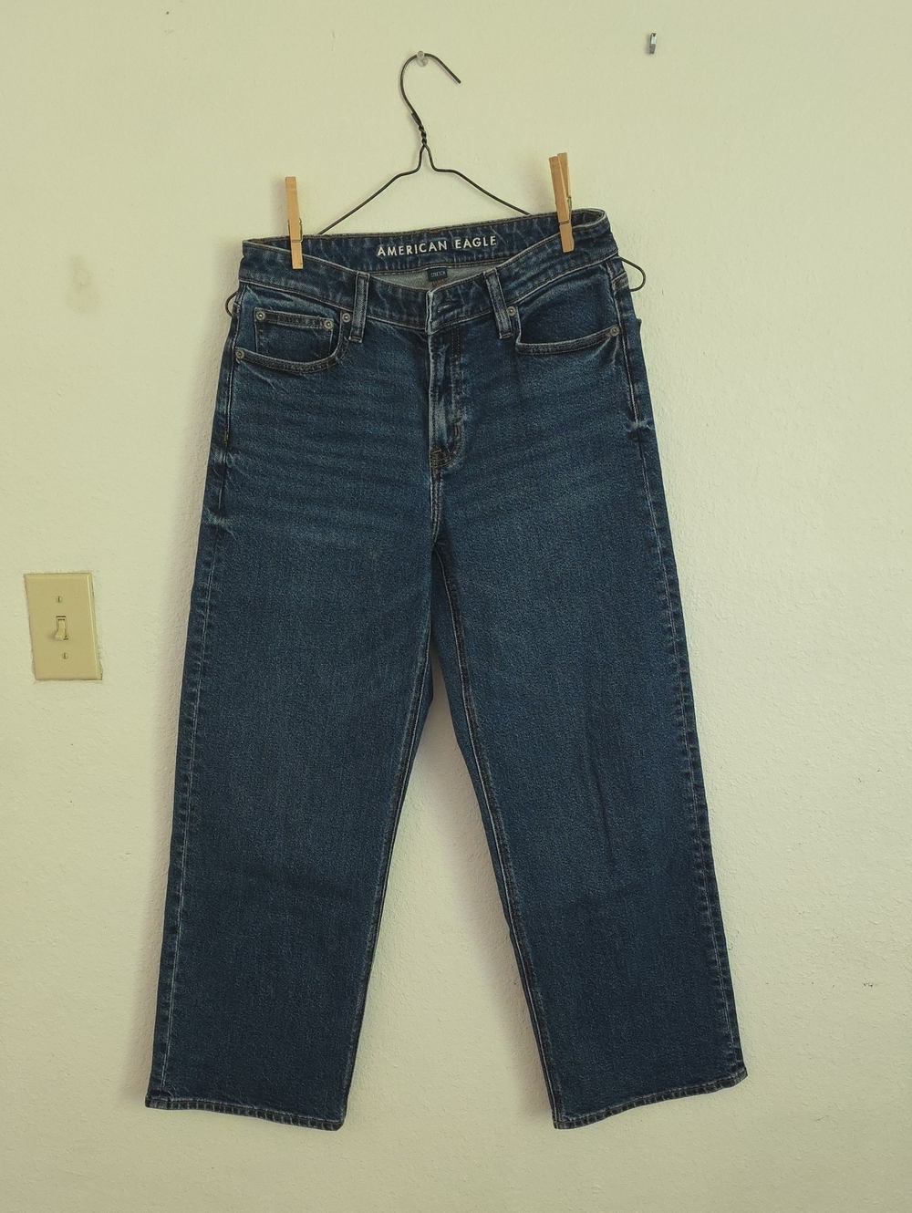 American Eagle Outfitters Women's Dark Indigo Straight Jeans